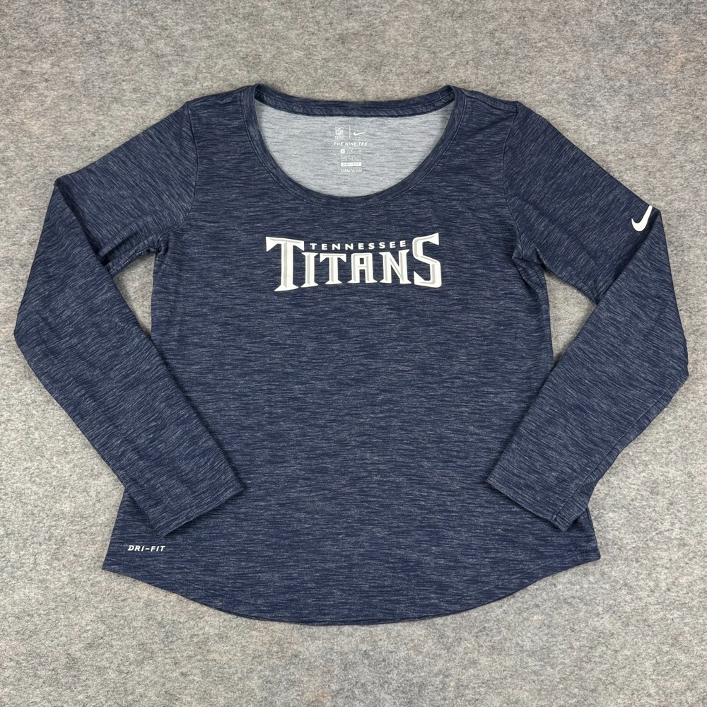 Nike‎ Dri Fit NFL Tennessee Titans Shirt Long Sleeve Blue Womens Small S